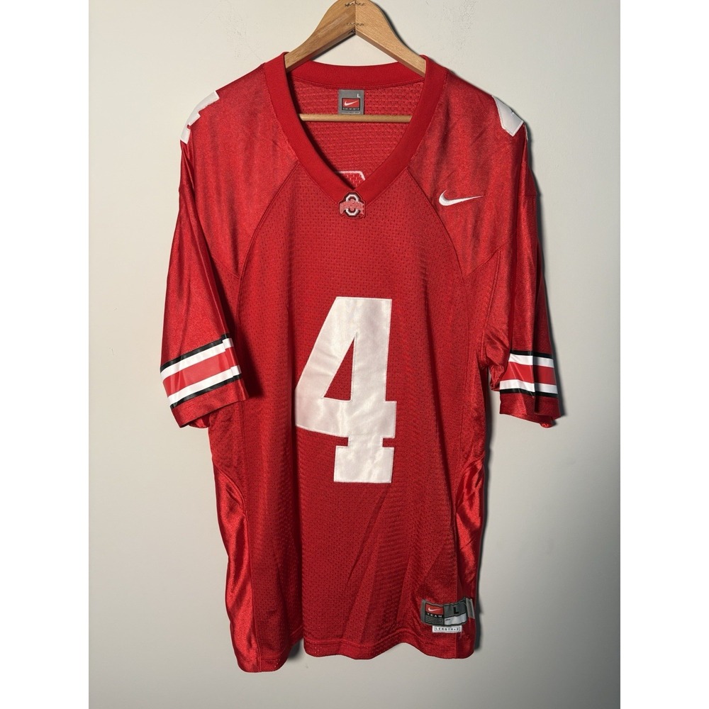 Vtg Nike Team Ohio State Buckeyes #4 Football Jersey Mens Large L Red NCAA OSU